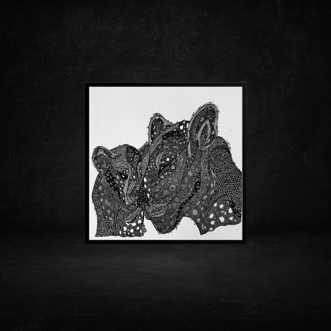 black and white art leopards