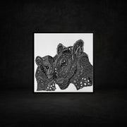 black and white art leopards