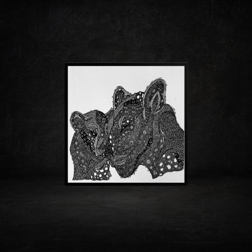 black and white art leopards