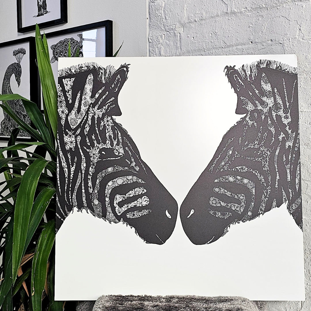 black and white zebra art